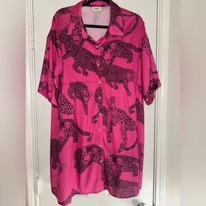 BiBi Pink and Black Animal Print Dress